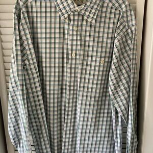 Orvis Green and White Casual Button Down Shirt